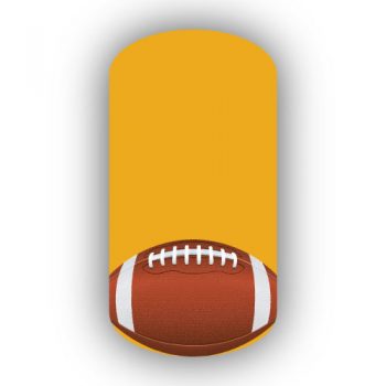 Football Nail Wraps | Sports Nail Art | Single Football over a Mustard Yellow Background