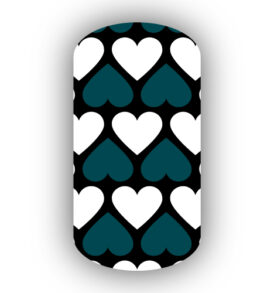 Black With White & Midnight Green Bubbles Nail Wraps