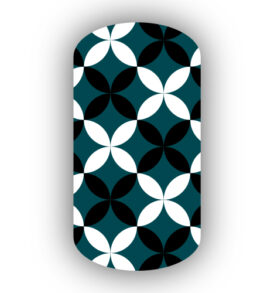 Black With White & Midnight Green Bubbles Nail Wraps