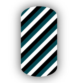 Black With White & Midnight Green Bubbles Nail Wraps