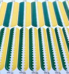 Green and Gold Football Stitching Nail Stickers