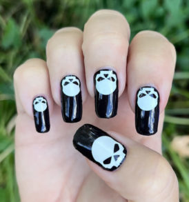 Harley Davidson Skull Nail Wraps Halloween Nail Stickers, Spooky Nail Art